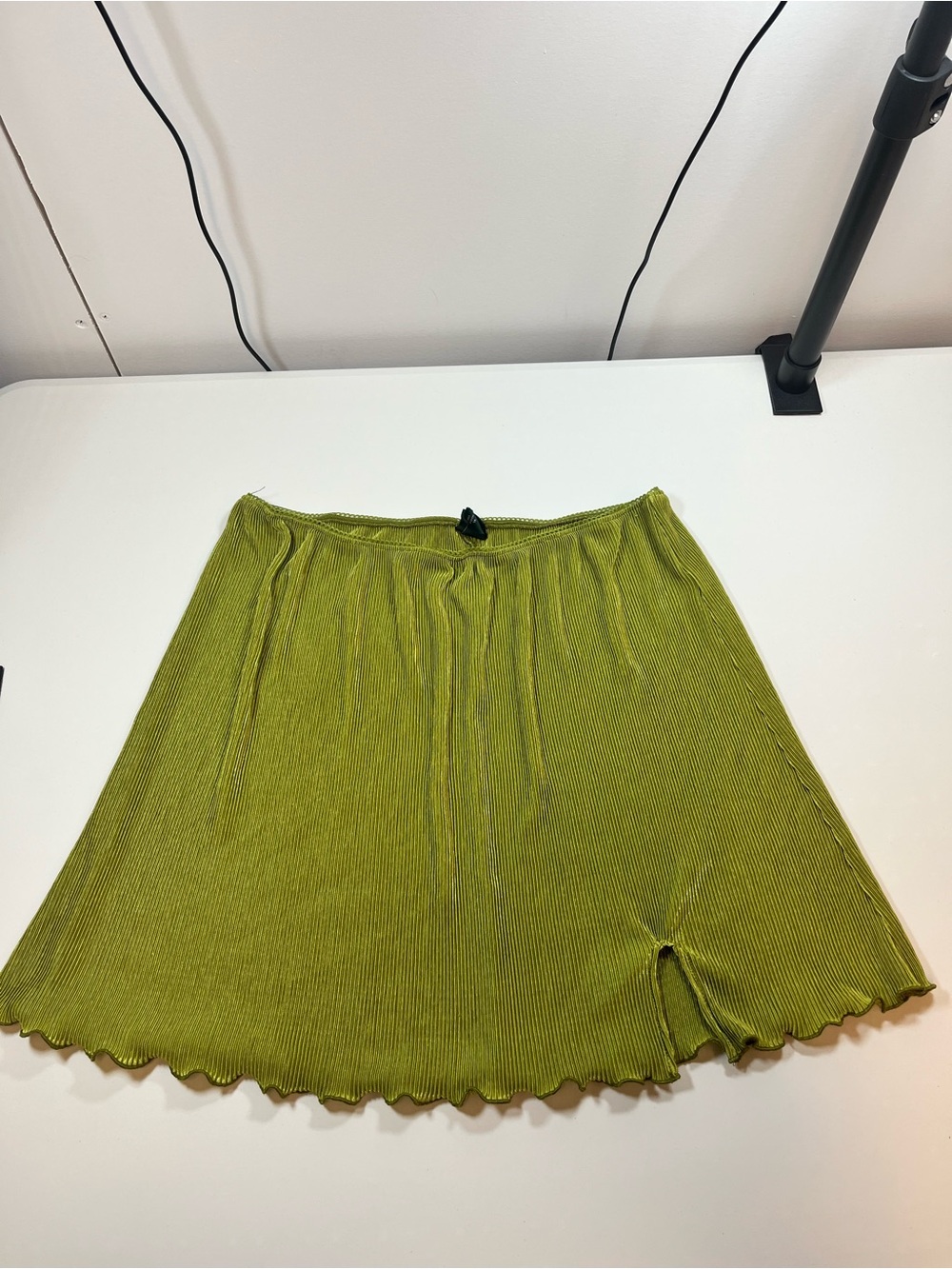 Wild Fable Olive Green Plisse Pleated Mini Skirt Size XL